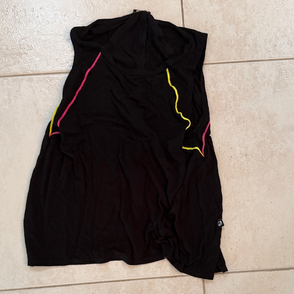 Terez Black Tank Top with Pink and Yellow Accents